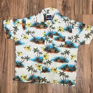 Pendleton Tropical Print Men's Shirt - Yellow and Blue Sz XL